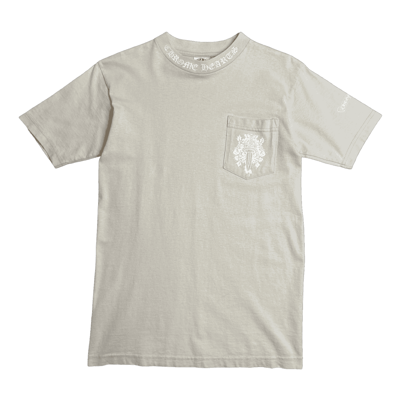 Vintage Chrome Hearts Back Scroll Pocket Tee Beige