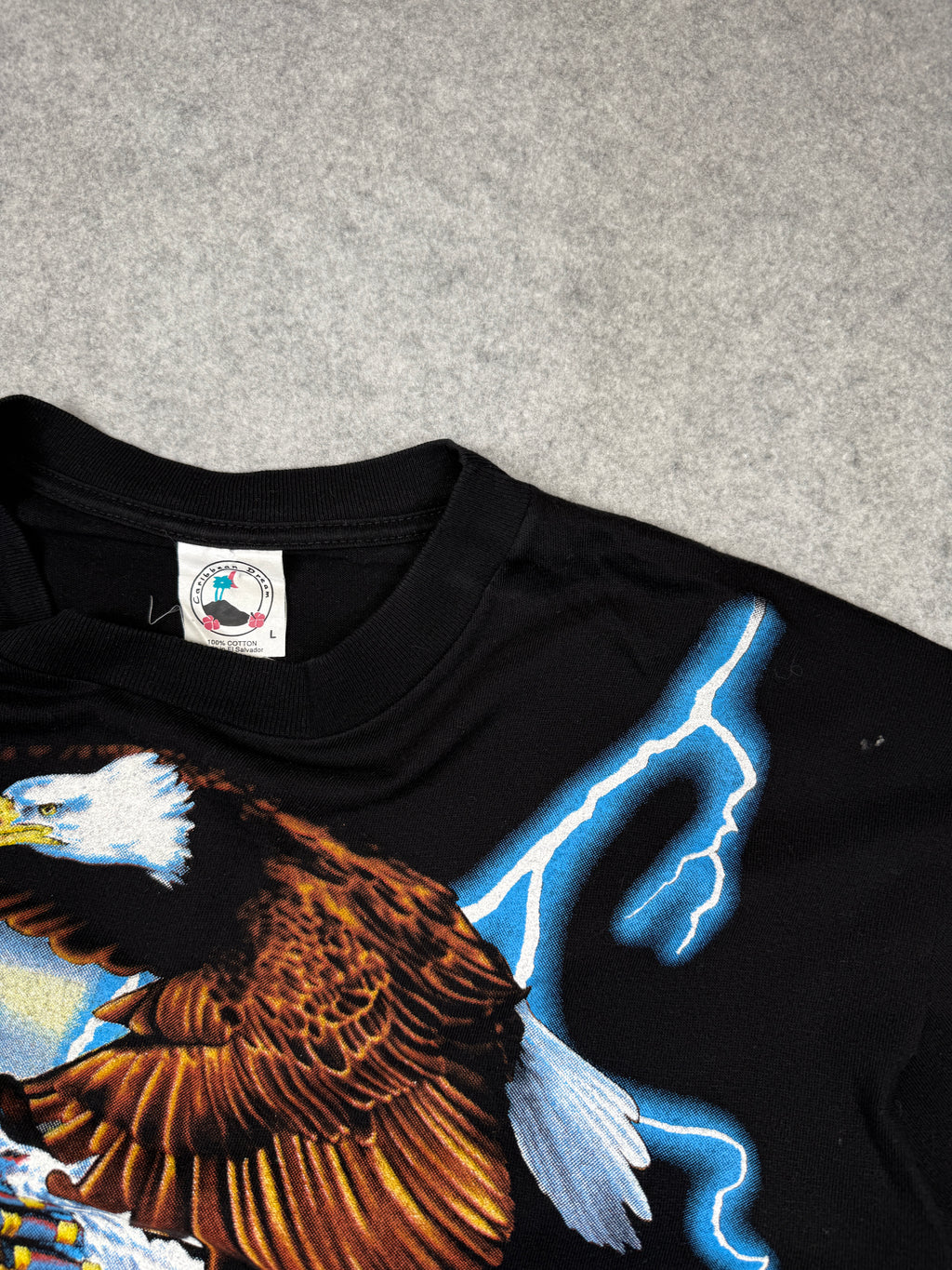Vintage American Thunder Blue Lightning Chief Tee Black