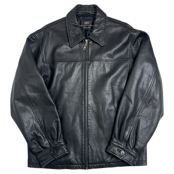 Vintage Balenciaga Paris Leather Harrington Jacket Black