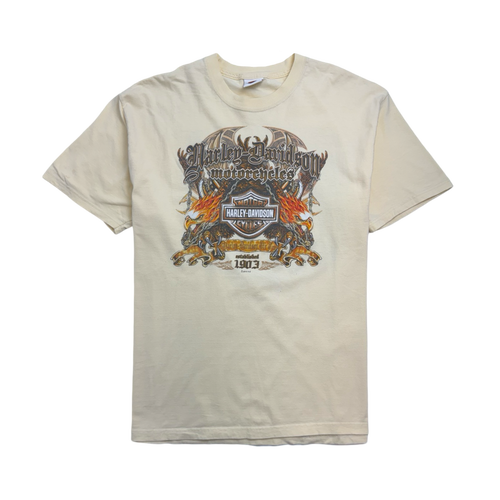 Vintage '09 Black Wolf Harley Davidson Tee Cream | Vintage Clothing Store Canada