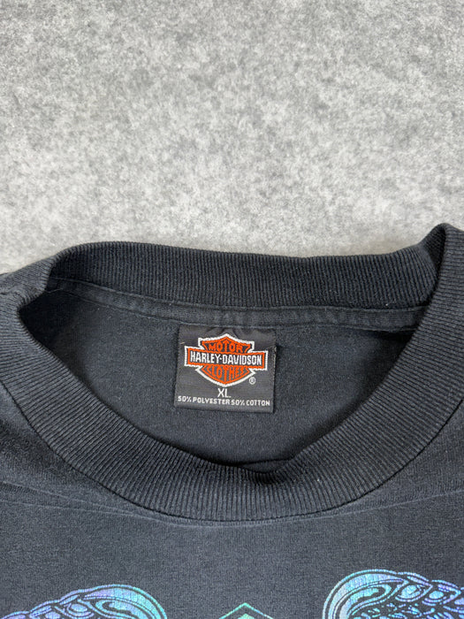 Vintage Harley Davidson Iridescent Logo Tee Black | Vitnage Clothing Store Canada