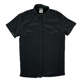 Women's Chanel Uniform Button Up Tee Black