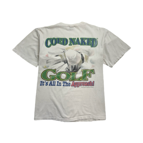 (M) Vintage Coed Naked Golf Tee White | Vintage Clothing Store Canada