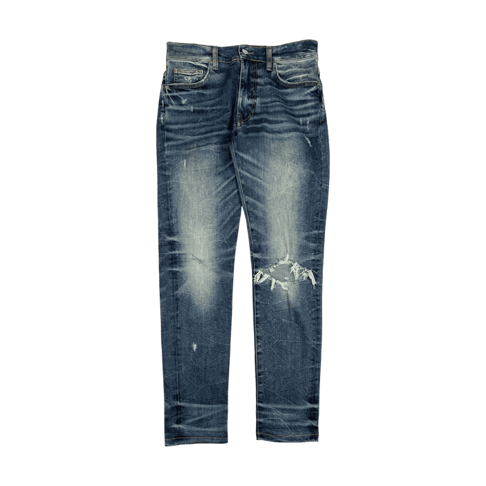 Amiri MX1 Distressed Biker Jeans Blue (USED) | Vitnage Clothing Store Canada