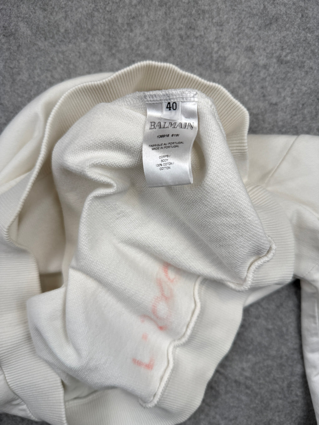 Balmain Gold Logo Sweatshirt White