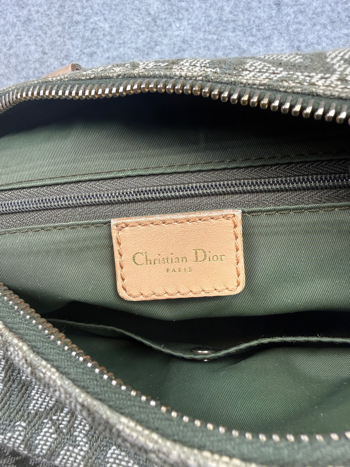 Christian Dior Diorissimo Canvas Boston Bag Green