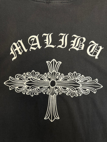 Vintage Chrome Hearts Malibu Floral Cross Pocket Tee Black