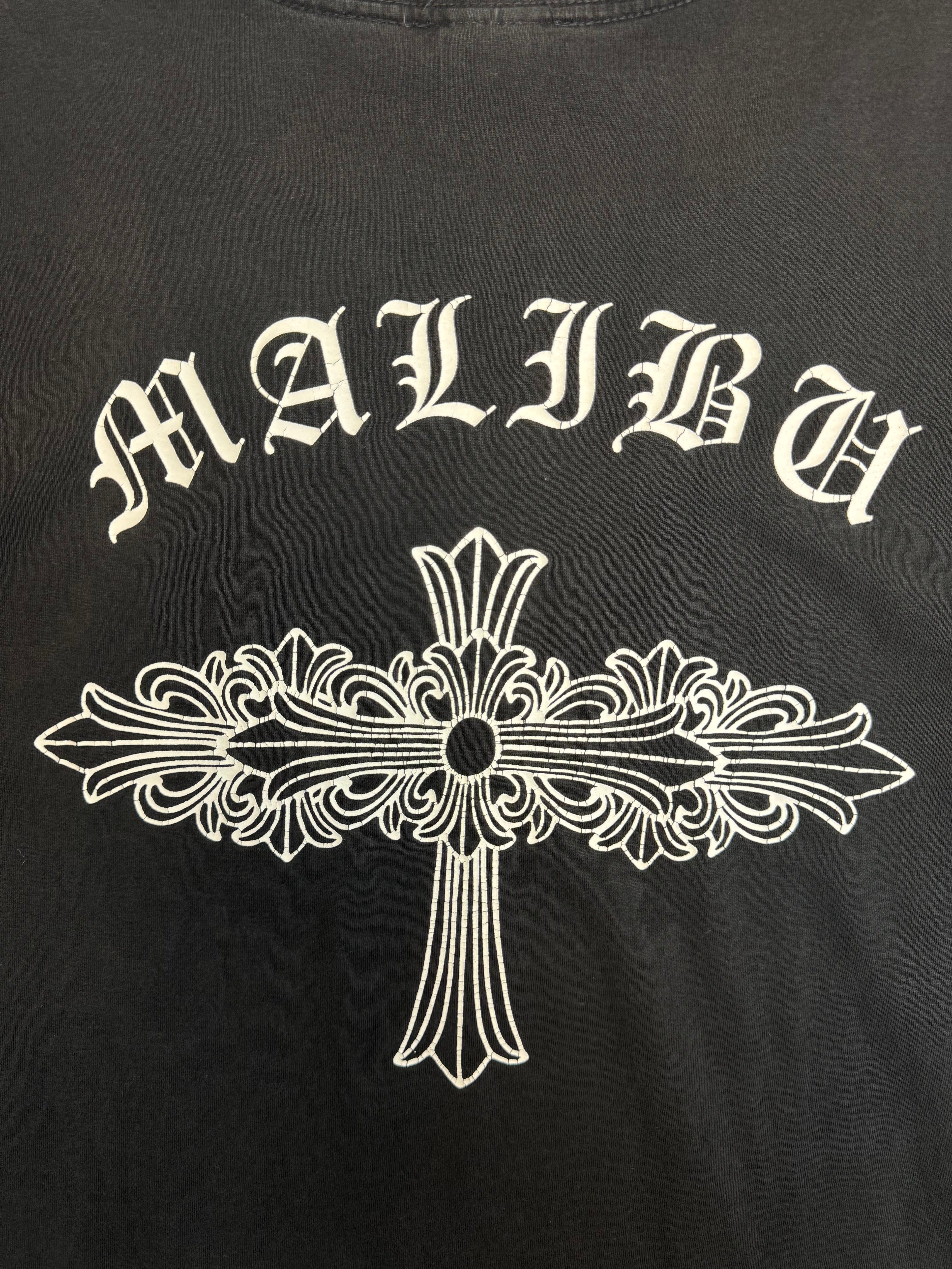 Vintage Chrome Hearts Malibu Floral Cross Pocket Tee Black