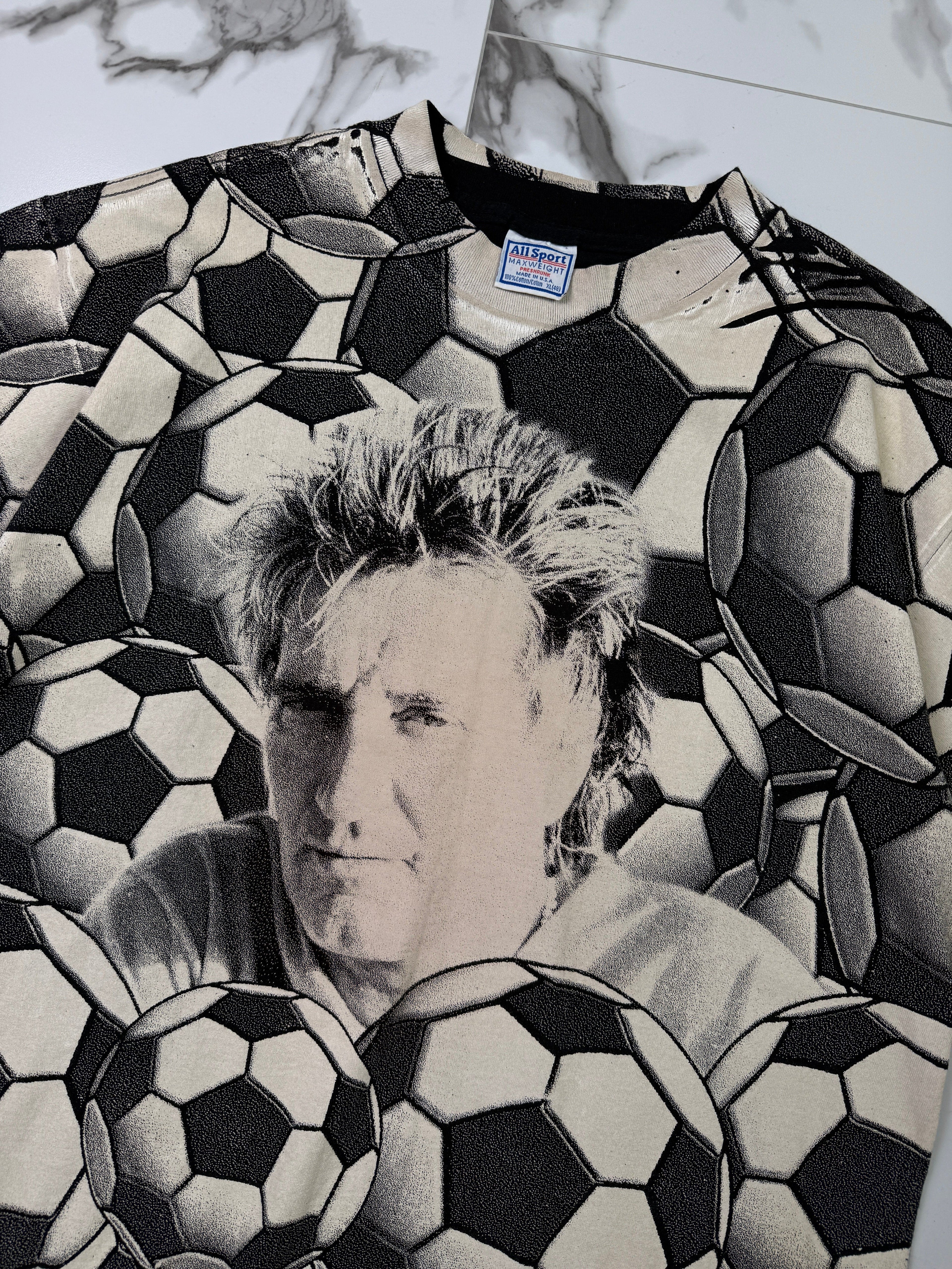 Vintage 90’s Rod Stewart Soccer AOP Tee Black