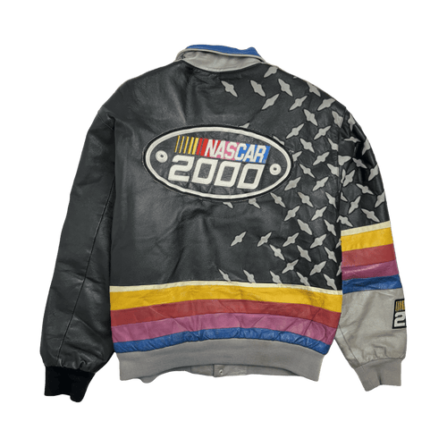 (L) Vintage Jeff Hamilton NASCAR 2000 Leather Jacket Multi | Vintage Clothing Store Canada