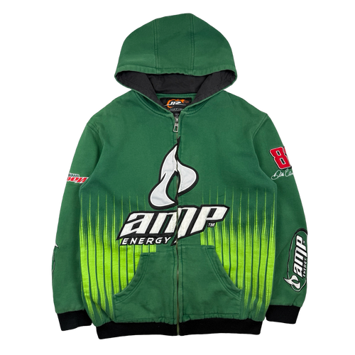 Vintage AMP Racing Zip Up Hoodie Green | Vintage Clothing Store Canada