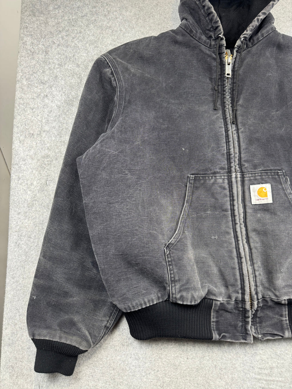 Vintage Carhartt Active Hooded Jacket Faded Black