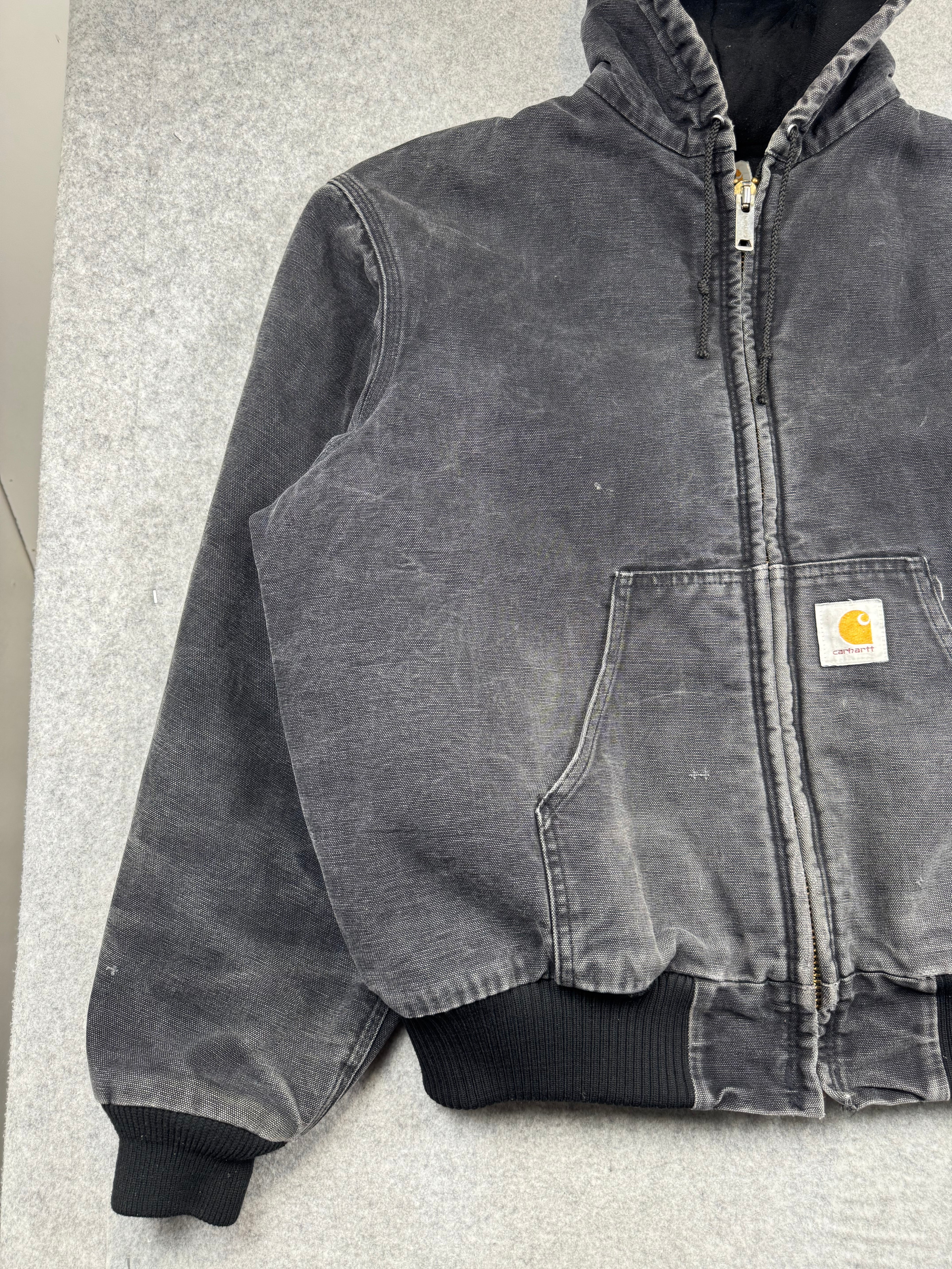 Vintage Carhartt Active Hooded Jacket Faded Black