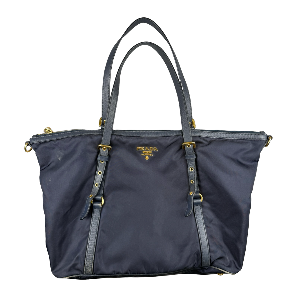 Prada Tessuto Nylon Handbag Navy