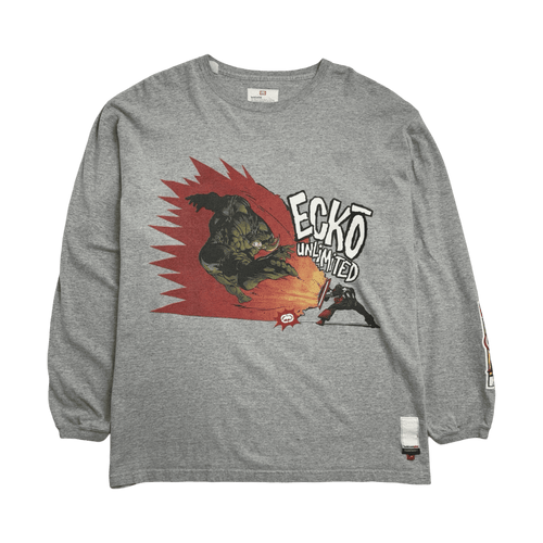 (XL) Vintage 2000s Eckō Unlimited L/S Tee Grey | Vintage Clothing Store Canada