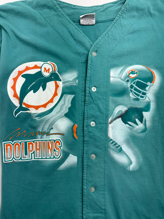 Vintage 90s Miami Dolphins Sports Jersey Aqua | Vitnage Clothing Store Canada