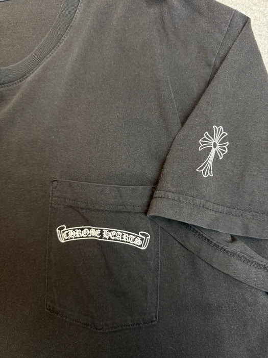 Chrome Hearts Sleeve Script Multi Cross Pocket Tee Black | Vitnage Clothing Store Canada