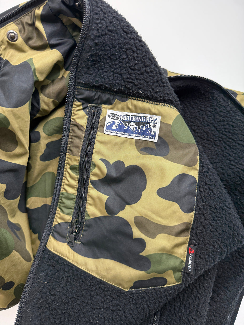 BAPE 1st Camo Reversible Polartec Jacket Green (USED)
