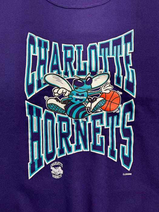 (XL) Vintage Charlotte Hornets Sweatshirt Purple | Vitnage Clothing Store Canada