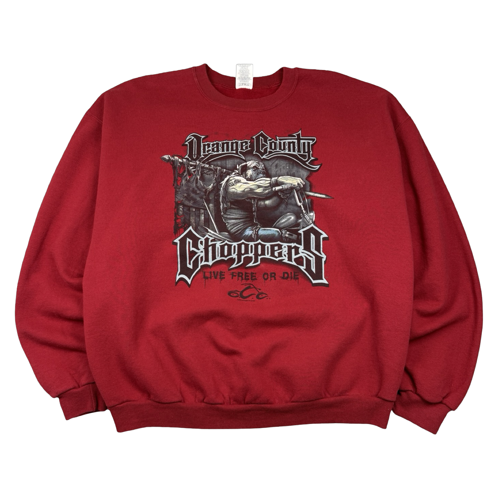 Vintage Orange County Choppers Live Free Or Die Sweatshirt Red