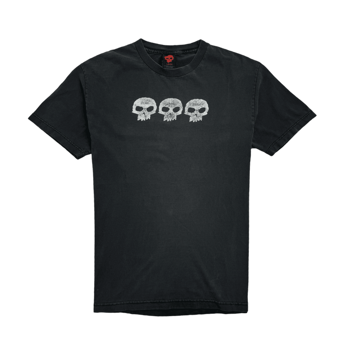 (L) Vintage Zero Skulls Tee Faded Black | Vitnage Clothing Store Canada