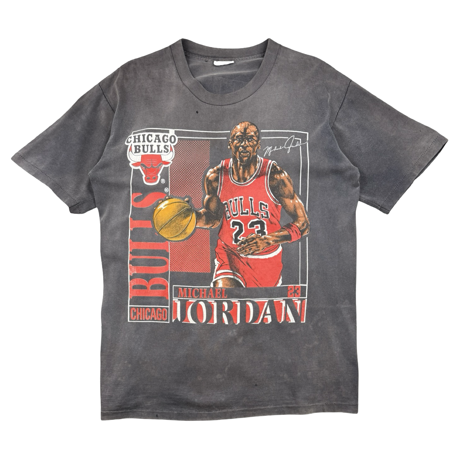 Vintage Nutmeg Chicago Bulls Michael Jordan Faded Tee Black