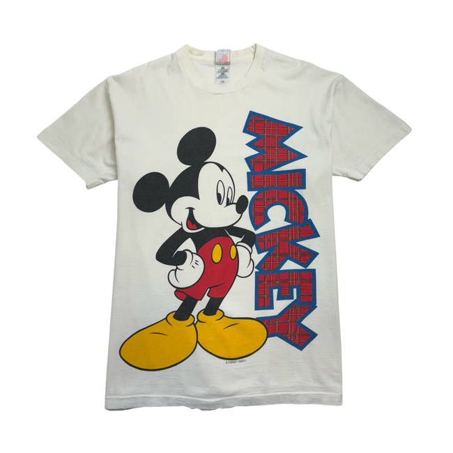 (L) Vintage 90s Disney Mickey Mouse Tee White