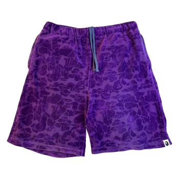 BAPE Camo Velour Shorts Purple (USED)