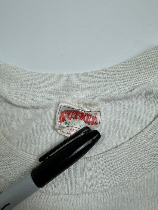 (S) Vintage 90s Calgary Flames L/S Tee White | Vitnage Clothing Store Canada