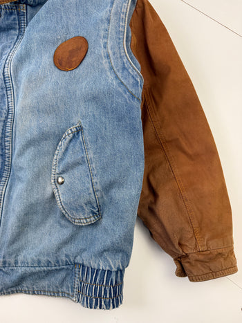Vintage Club Elegant Fleece Lined Denim Jacket