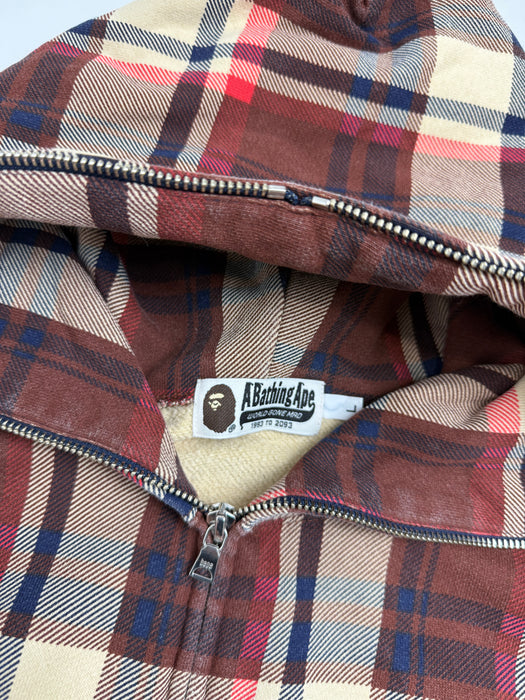 BAPE Love Gene Checkered Full Zip Hoodie (USED) | Vitnage Clothing Store Canada