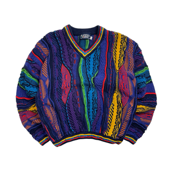 Vintage Domenic Sacco 3D Texture Knit Sweater Multi