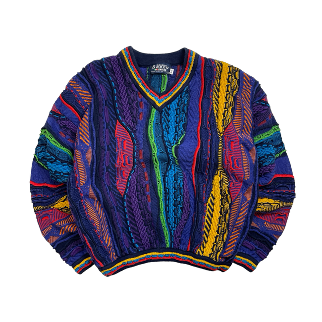 Vintage Domenic Sacco 3D Texture Knit Sweater Multi