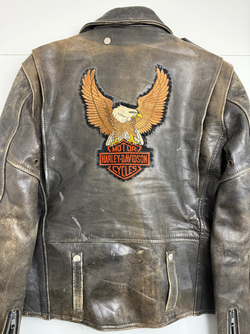 Vintage Harley Davidson Biker Leather Jacket