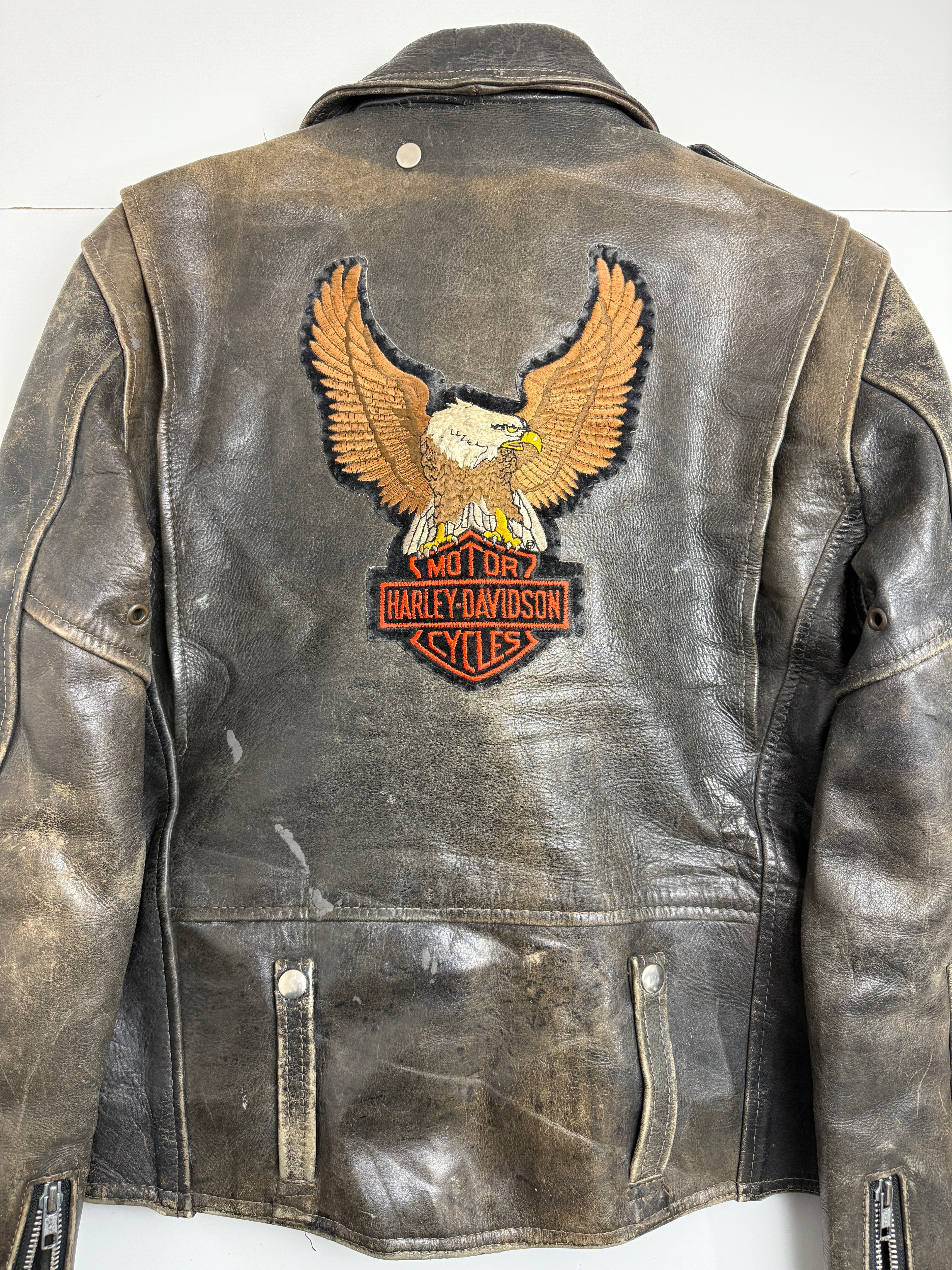 Vintage Harley Davidson Biker Leather Jacket