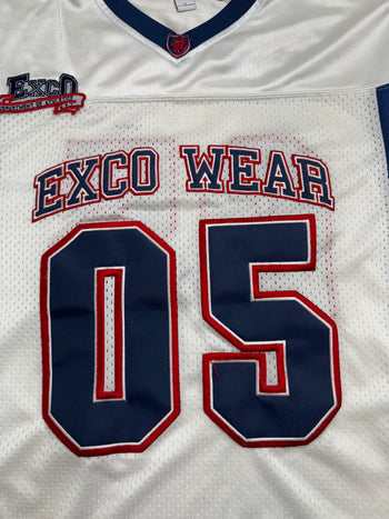 (L) Vintage 2000s Exco Wear Football Jersey White/Navy