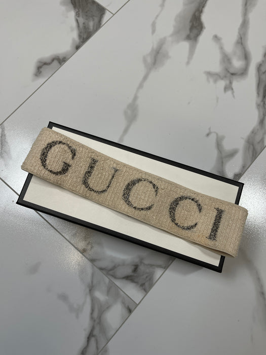 Gucci Logo Headband White (USED) | Vitnage Clothing Store Canada