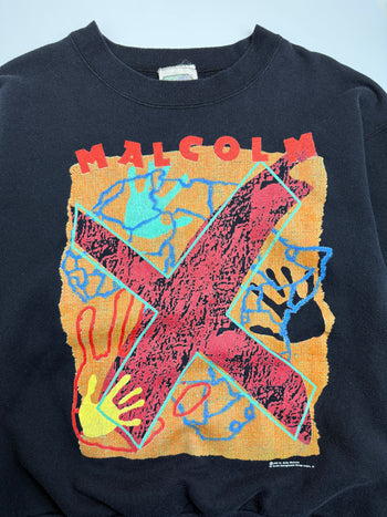 Vintage 1990s Malcolm X Sweatshirt Black