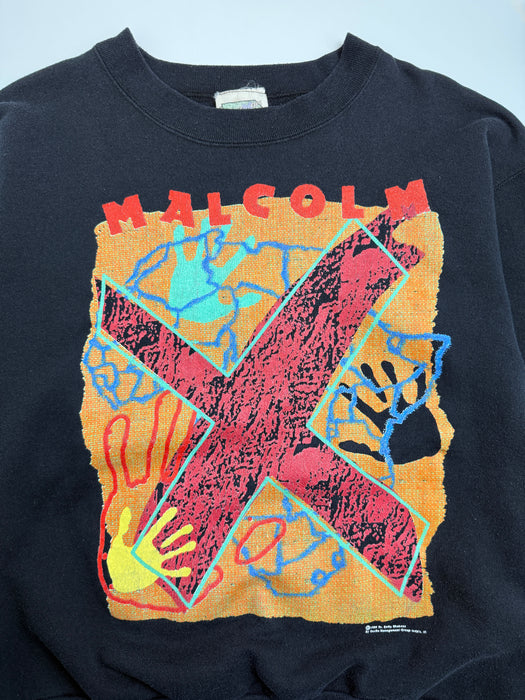 Vintage 1990s Malcolm X Sweatshirt Black | Vitnage Clothing Store Canada