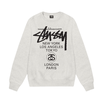 Stussy World Tour Crewneck Ash Heather