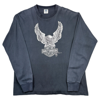 Vintage Harley Davidson Silver Eagle L/S Tee Black