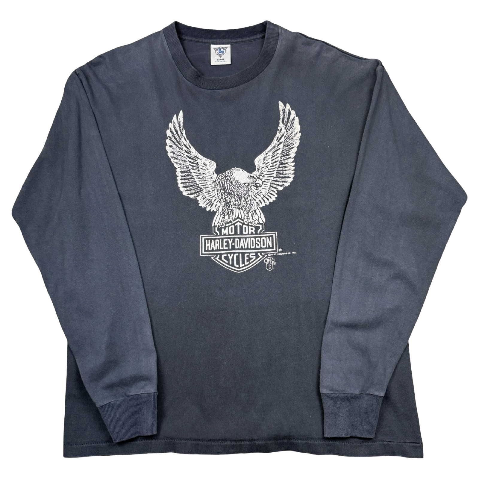 Vintage Harley Davidson Silver Eagle L/S Tee Black