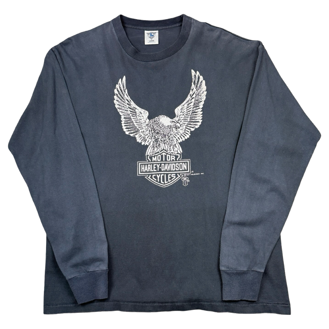 Vintage Harley Davidson Silver Eagle L/S Tee Black