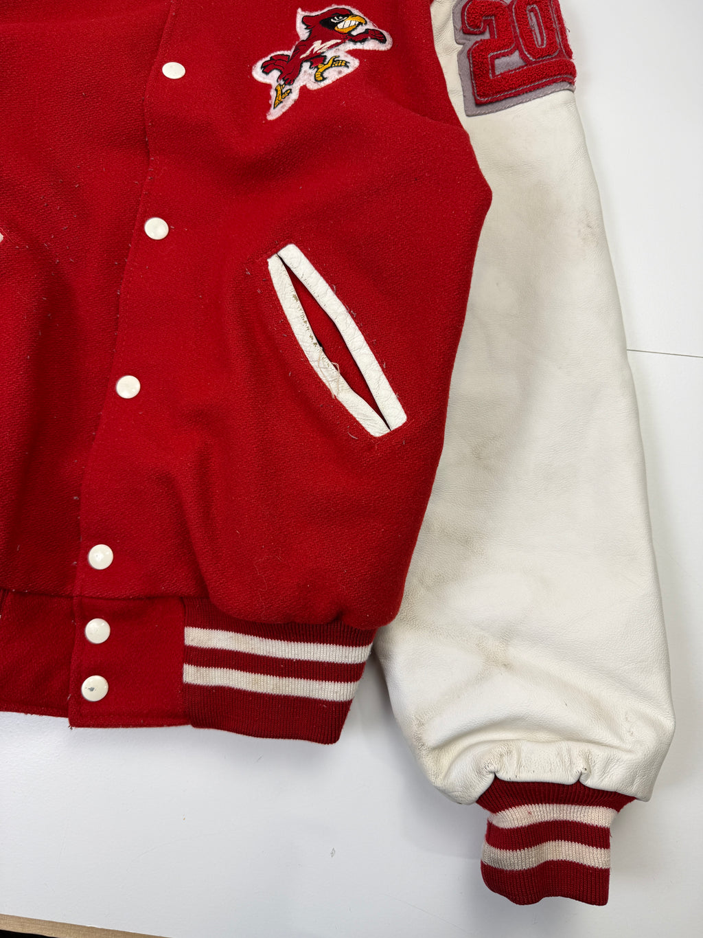VIntage MHS Athletic Trainer Varsity Jacket Red