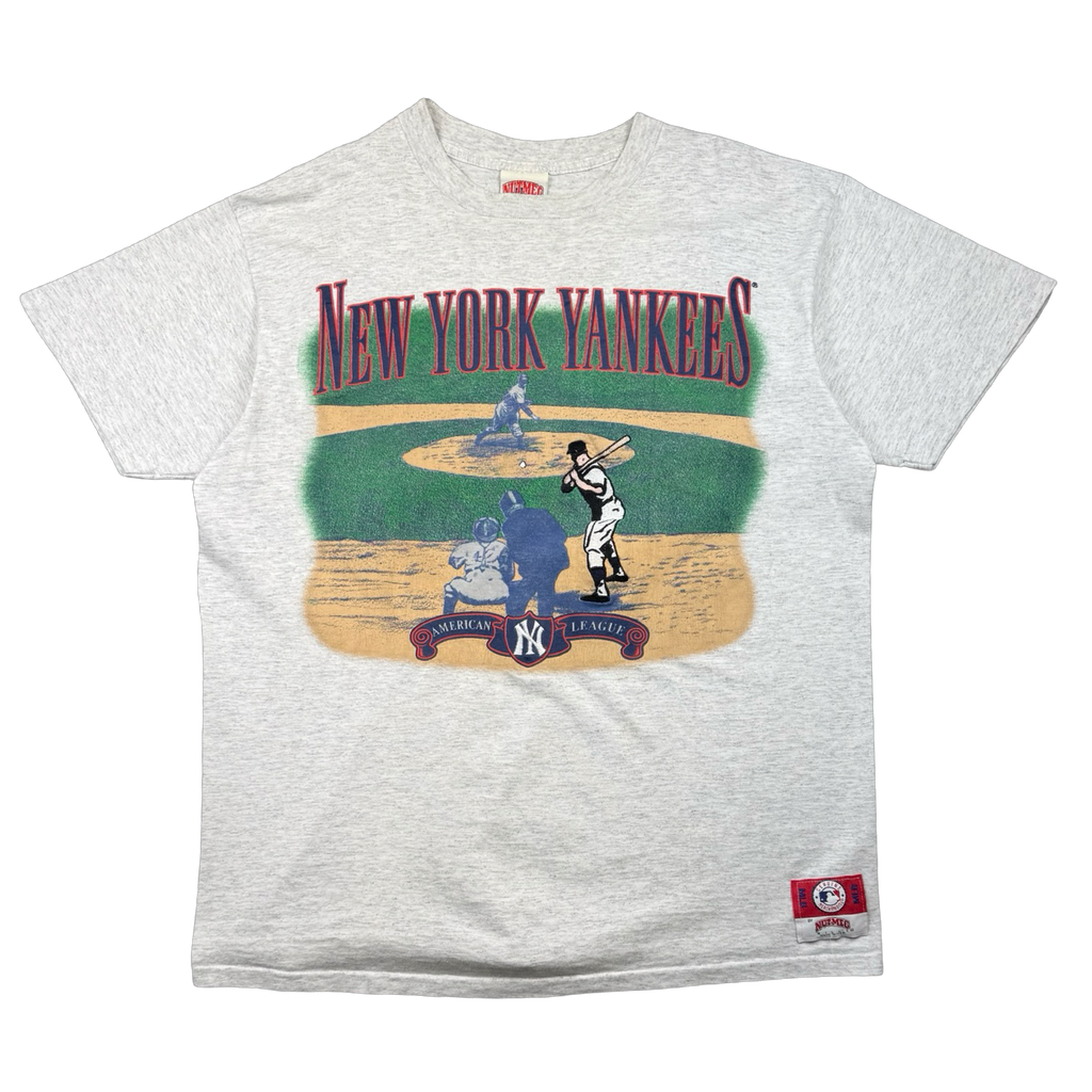 Vintage American League New York Yankees At Bat Tee Grey