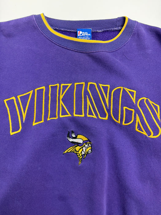 (XL) Vintage 90s Minnesota Vikings Sweatshirt Purple | Vitnage Clothing Store Canada