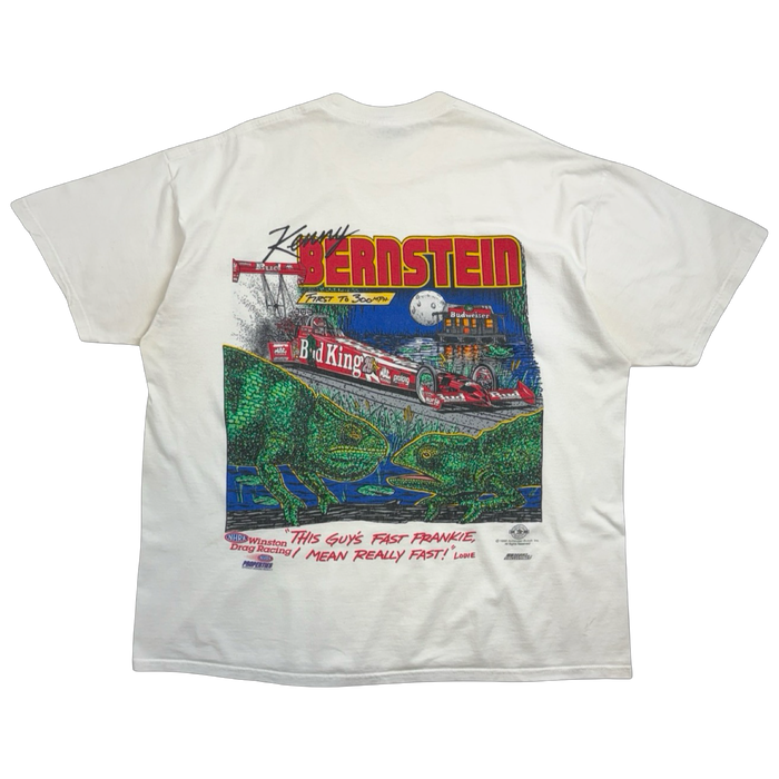 Vintage 1998 Budweiser Kenny Bernstein Tee White | Vitnage Clothing Store Canada
