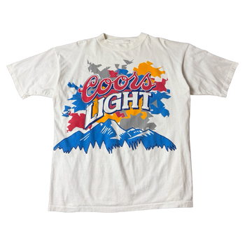 Vintage Coors Light Beer Tee White