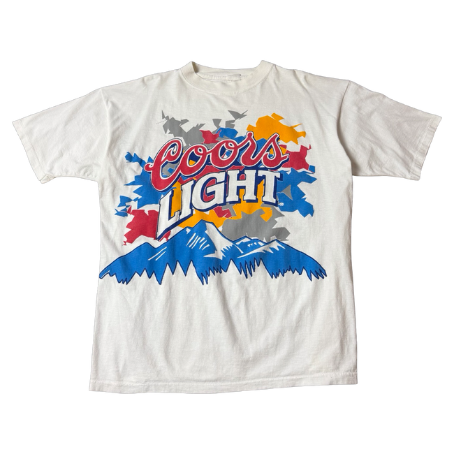 Vintage Coors Light Beer Tee White