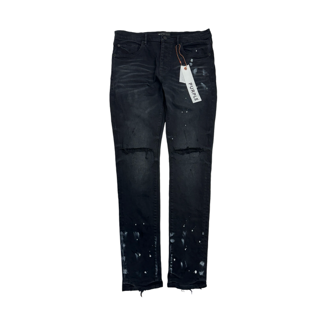 Purple Brand P001 Splatter Slim Fit Jeans Black (USED)